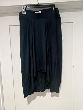 Helmut Lang Black High-Low Draped Skirt